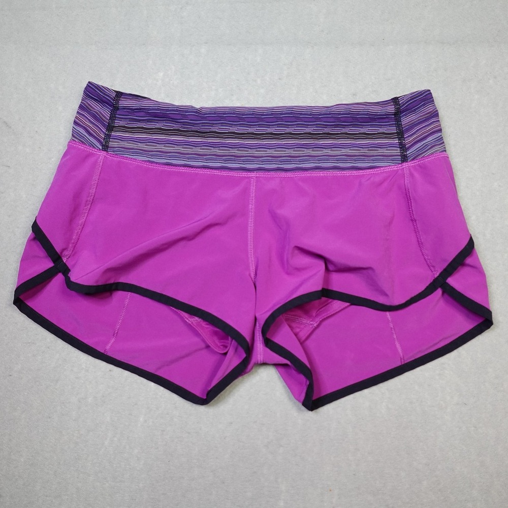 Lululemon Shorts Womens 6 Purple Speed Short Running Built-In Liner Zip Pocket